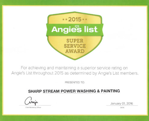 sharp stream power washing angies list certificate