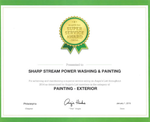 sharp stream power washing angie certificate