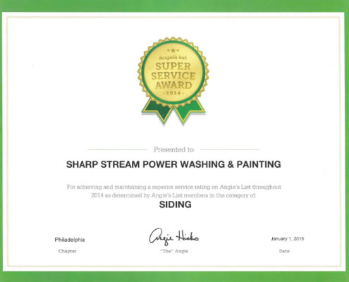 sharp stream power washing angie certificate